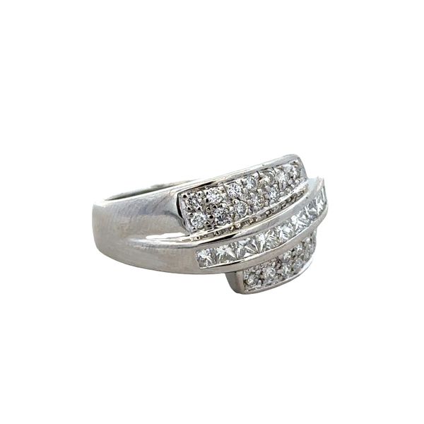 Platinum Princess & Round Diamond Swirl Fashion Ring – Size 9.25 Image 2 Perry's Diamonds & Estate Jewelry Charlotte, NC