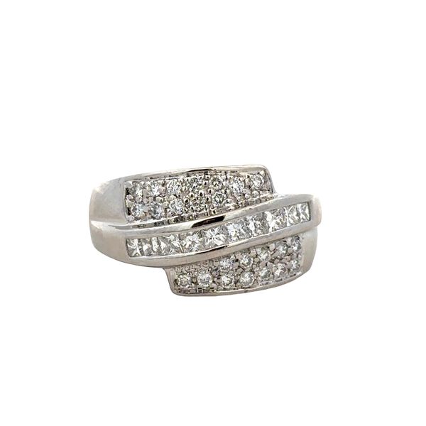 Platinum Princess & Round Diamond Swirl Fashion Ring – Size 9.25 Perry's Diamonds & Estate Jewelry Charlotte, NC