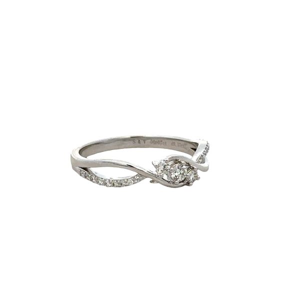 18k White Gold Diamond Crossover Band Ring – Size 7.75 Image 3 Perry's Diamonds & Estate Jewelry Charlotte, NC