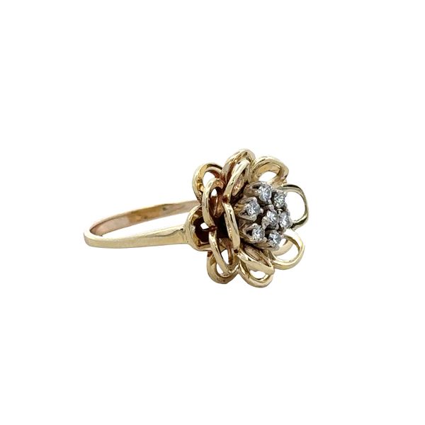 14k Yellow Gold Diamond Openwork Flower Ring – Size 6.25 Image 2 Perry's Diamonds & Estate Jewelry Charlotte, NC