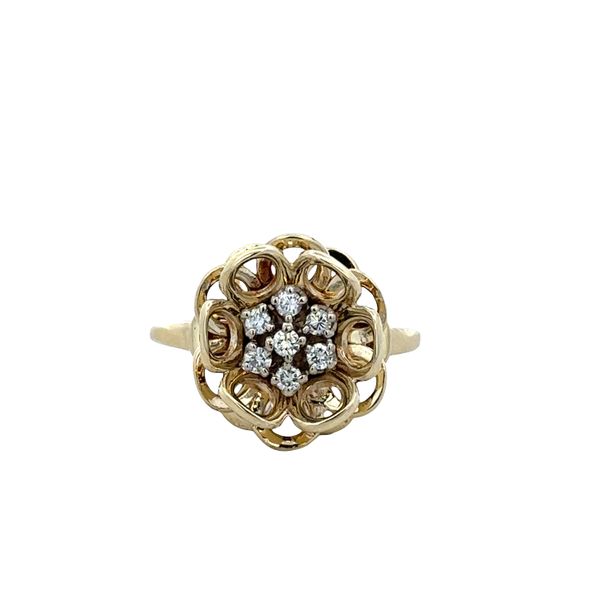 14k Yellow Gold Diamond Openwork Flower Ring – Size 6.25 Perry's Diamonds & Estate Jewelry Charlotte, NC