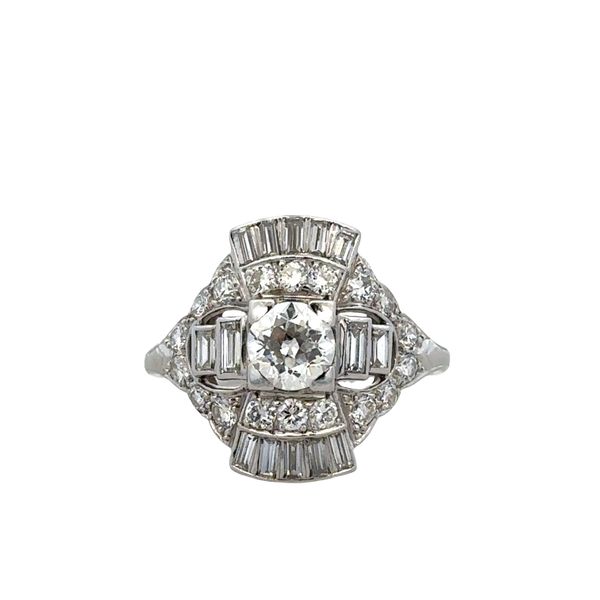 Platinum Art Deco Diamond Cocktail Ring – Size 6.75, Circa 1920s–30s Perry's Diamonds & Estate Jewelry Charlotte, NC
