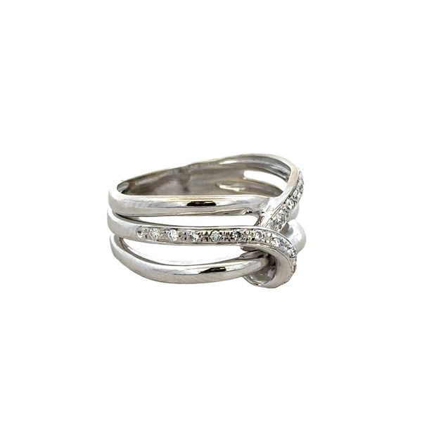 18k White Gold Diamond Openwork Ribbon Band – Size 6.5 Image 3 Perry's Diamonds & Estate Jewelry Charlotte, NC