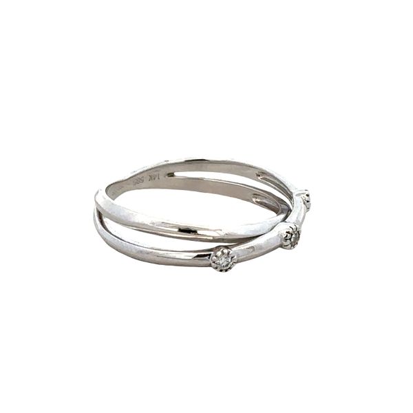14k White Gold Diamond Crossover Band Ring – Size 7.25 Image 2 Perry's Diamonds & Estate Jewelry Charlotte, NC