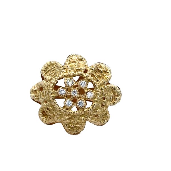 Vintage 18k Yellow Gold Diamond Flower Ring – Size 5.5 Perry's Diamonds & Estate Jewelry Charlotte, NC