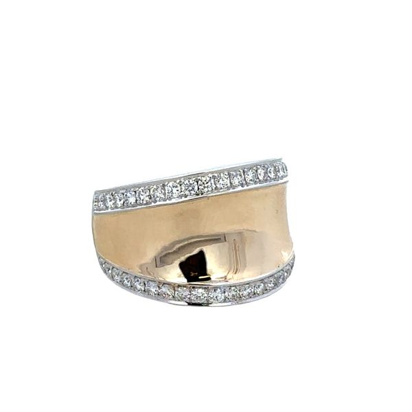 14k Two-Tone Gold Wide Diamond Band – Size 7 Image 2 Perry's Diamonds & Estate Jewelry Charlotte, NC