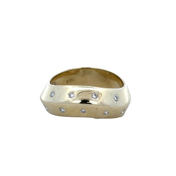 14k Yellow Gold Diamond Knife-Edge Wide Band Ring – Size 5.75 Perry's Diamonds & Estate Jewelry Charlotte, NC