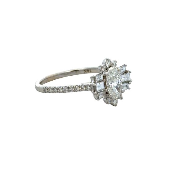 14k White Gold Oval Diamond Vintage-Inspired Ring – Size 6 Image 2 Perry's Diamonds & Estate Jewelry Charlotte, NC
