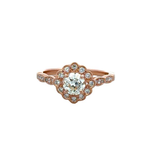 18k Rose Gold Old European Cut Diamond Scalloped Halo Engagement Ring – Size 6.5 Perry's Diamonds & Estate Jewelry Charlotte, NC