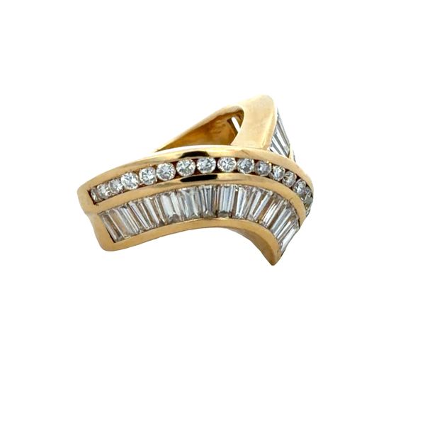 Vintage Charles Krypell 18k Yellow Gold 2.69 CT Diamond Swirl Ring – Size 6 Image 2 Perry's Diamonds & Estate Jewelry Charlotte, NC