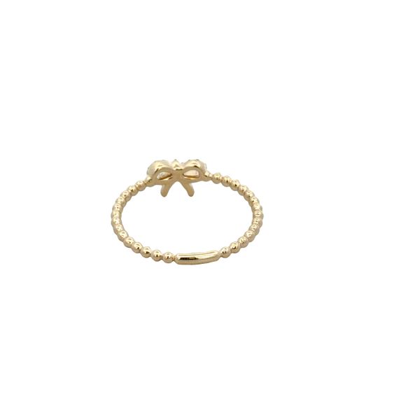 14k Yellow Gold Diamond Bow Beaded Ring – Size 7 Image 3 Perry's Diamonds & Estate Jewelry Charlotte, NC