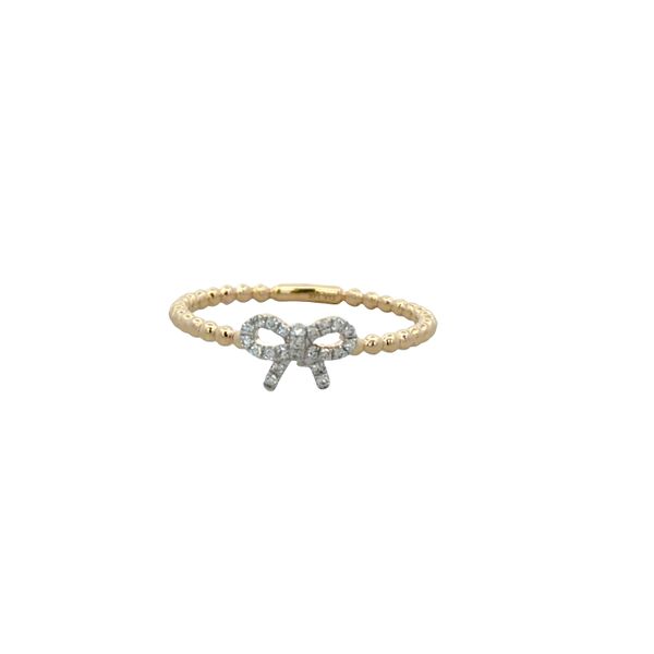 14k Yellow Gold Diamond Bow Beaded Ring – Size 7 Perry's Diamonds & Estate Jewelry Charlotte, NC
