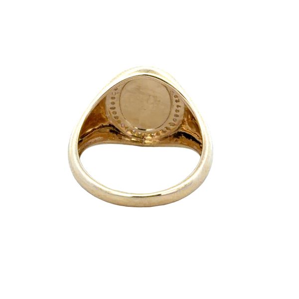 14k Yellow Gold Diamond-Framed Oval Signet Ring – Size 6.5 Image 3 Perry's Diamonds & Estate Jewelry Charlotte, NC