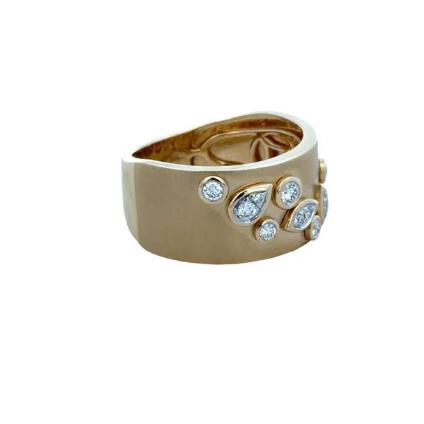 14k Yellow Gold Brushed Finish Abstract Diamond Band – Size 7 Image 2 Perry's Diamonds & Estate Jewelry Charlotte, NC