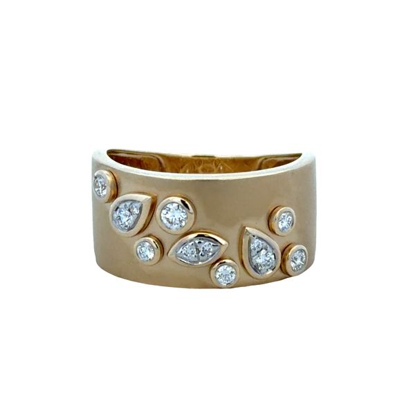 14k Yellow Gold Brushed Finish Abstract Diamond Band – Size 7 Perry's Diamonds & Estate Jewelry Charlotte, NC