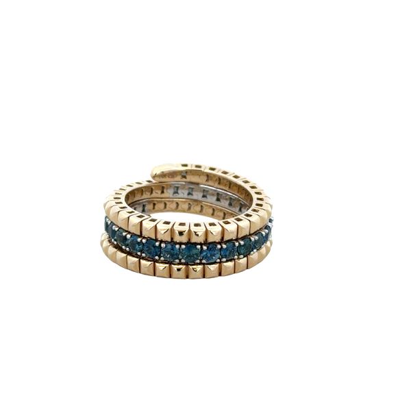 14k Yellow Gold 1.16 CT Blue Sapphire Flexible Coiled Band – Size 6 Image 2 Perry's Diamonds & Estate Jewelry Charlotte, NC