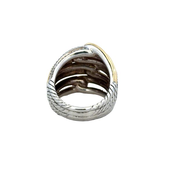 Sterling Silver & 18k Yellow Gold Woven Diamond Domed Statement Ring – Size 8 Image 3 Perry's Diamonds & Estate Jewelry Charlotte, NC