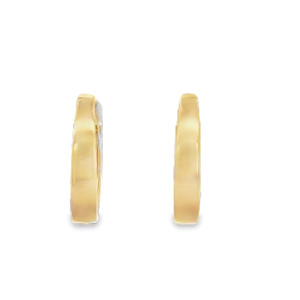 Flush Set Diamond Hoop Earrings in Yellow Gold Image 3 Perry's Diamonds & Estate Jewelry Charlotte, NC