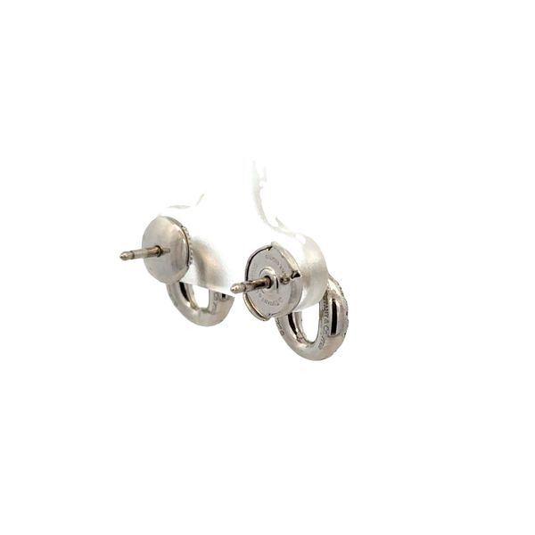 Estate Tiffany & Co. Pavé Set Diamond Circle Earrings in Platinum Image 2 Perry's Diamonds & Estate Jewelry Charlotte, NC