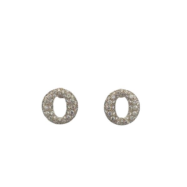 Estate Tiffany & Co. Pavé Set Diamond Circle Earrings in Platinum Perry's Diamonds & Estate Jewelry Charlotte, NC