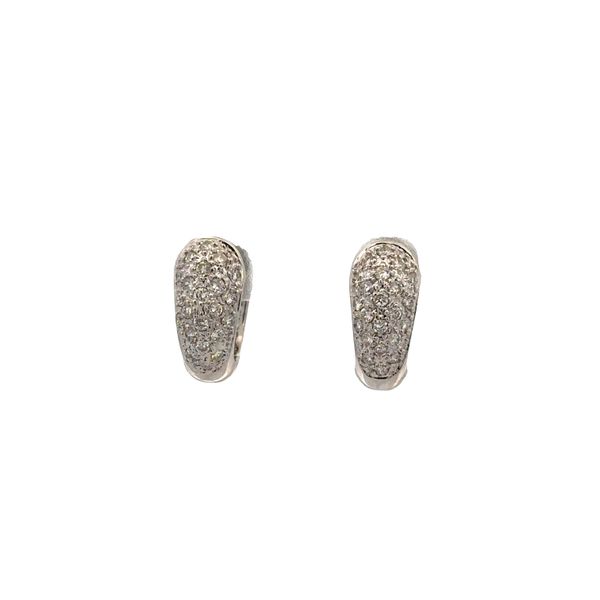 18K White Gold Diamond Hoop Earrings with Heart Cutout Detail – 0.72 CTW Perry's Diamonds & Estate Jewelry Charlotte, NC