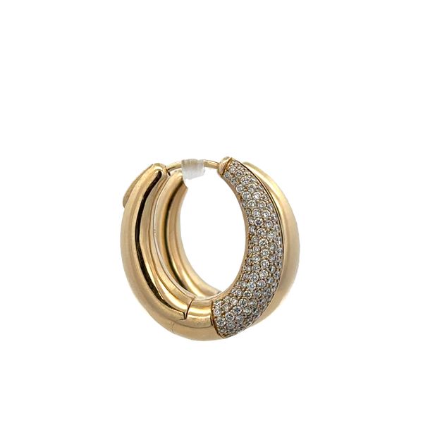 14k Yellow Gold Diamond Pavé Hoop Earrings – 7/8