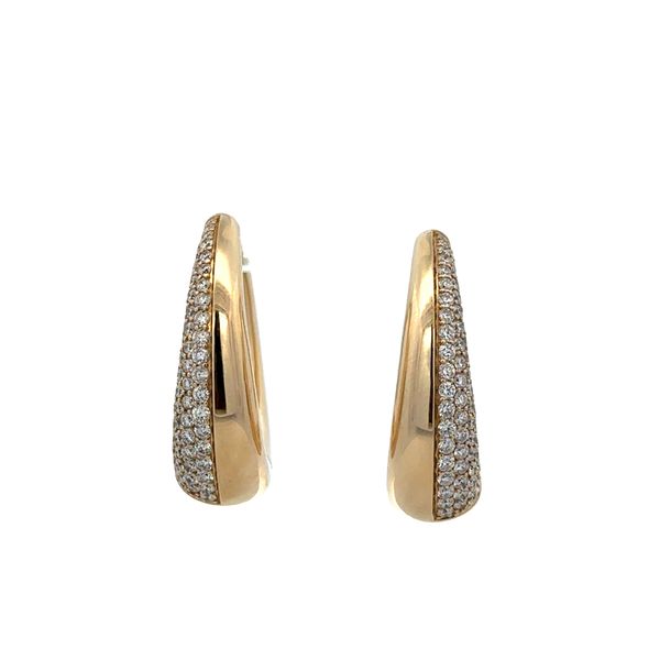 14k Yellow Gold Diamond Pavé Hoop Earrings – 7/8