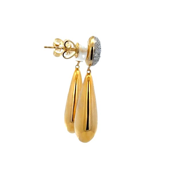 14k Yellow Gold Teardrop Diamond Earrings Image 2 Perry's Diamonds & Estate Jewelry Charlotte, NC