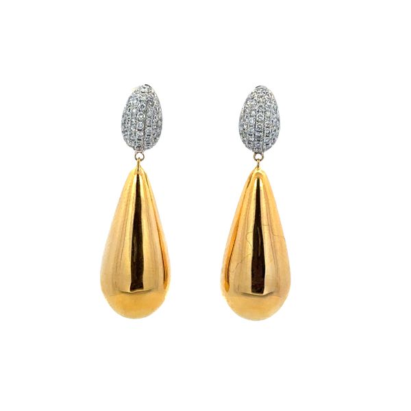 14k Yellow Gold Teardrop Diamond Earrings Perry's Diamonds & Estate Jewelry Charlotte, NC