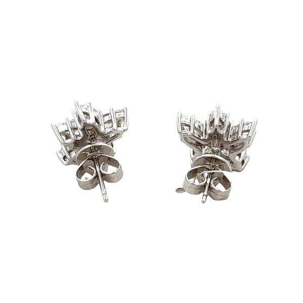 18k White Gold Diamond Star Motif Stud Earrings Image 2 Perry's Diamonds & Estate Jewelry Charlotte, NC
