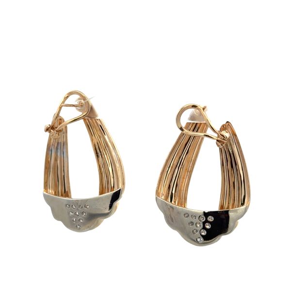 18k Yellow & White Gold Diamond Statement Earrings – 1 5/8