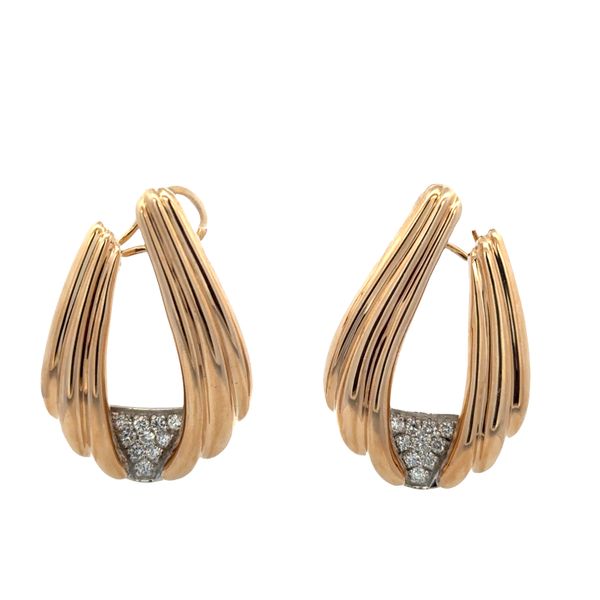 18k Yellow & White Gold Diamond Statement Earrings – 1 5/8