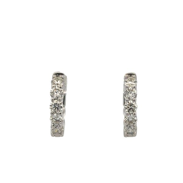 14k White Gold Diamond Huggie Earrings Perry's Diamonds & Estate Jewelry Charlotte, NC