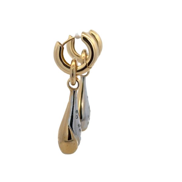 18k Yellow & White Gold Diamond Teardrop Convertible Earrings – 0.30 CTW Image 2 Perry's Diamonds & Estate Jewelry Charlotte, NC