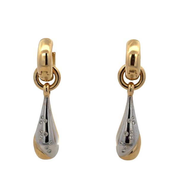 18k Yellow & White Gold Diamond Teardrop Convertible Earrings – 0.30 CTW Perry's Diamonds & Estate Jewelry Charlotte, NC