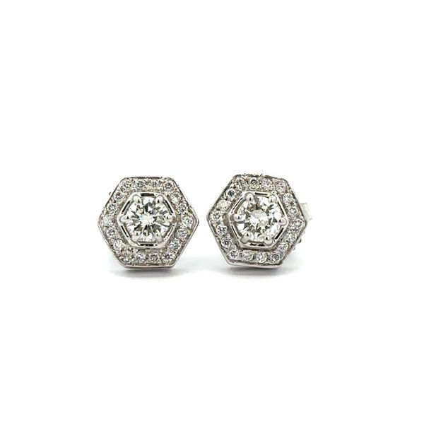 Hexagonal Shaped Diamond Earrings in White Gold Perry's Diamonds & Estate Jewelry Charlotte, NC