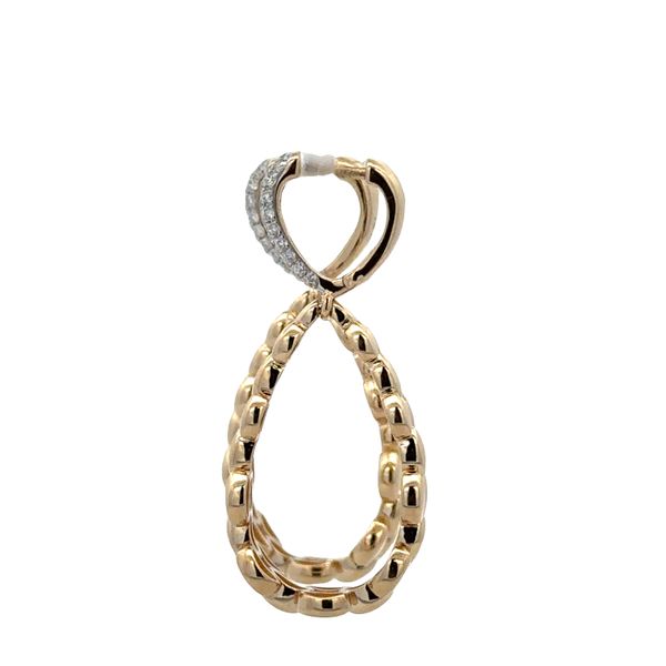 14k Yellow Gold Diamond Teardrop Earrings – 1 1/4