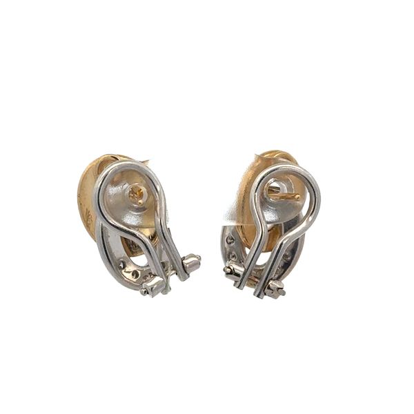 18k Two-Tone Gold Diamond Interlocking Oval Earrings Image 2 Perry's Diamonds & Estate Jewelry Charlotte, NC