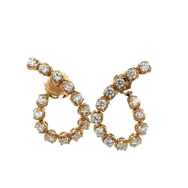 18k Yellow Gold Diamond Teardrop Earrings Perry's Diamonds & Estate Jewelry Charlotte, NC