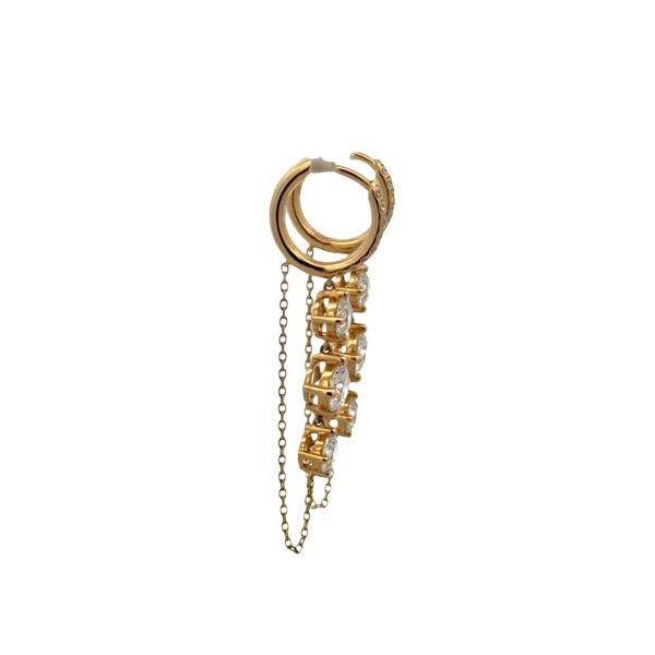 18k Gold 2.30 CT Cascading Diamond Drop Earrings Image 3 Perry's Diamonds & Estate Jewelry Charlotte, NC