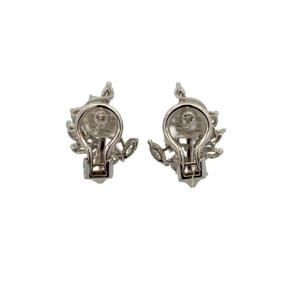 Platinum & 14k White Gold 2.96 CT Diamond Foliate Earrings Image 2 Perry's Diamonds & Estate Jewelry Charlotte, NC