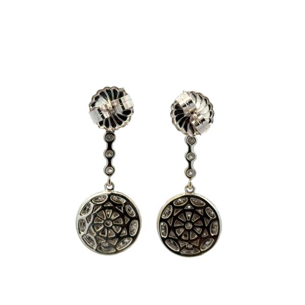 14k White Gold 3.04 CT Diamond Circular Drop Earrings Image 2 Perry's Diamonds & Estate Jewelry Charlotte, NC