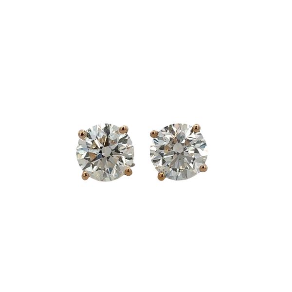 14K Yellow Gold Diamond Stud Earrings – 3.00 CTW Round Brilliant Cut, K/SI2 Perry's Diamonds & Estate Jewelry Charlotte, NC