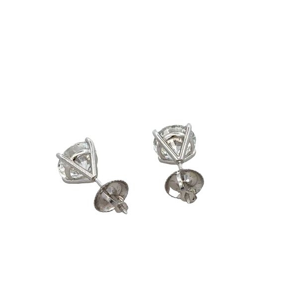 3.01 CTW Round Brilliant Cut Diamond Stud Earrings in White Gold Image 2 Perry's Diamonds & Estate Jewelry Charlotte, NC