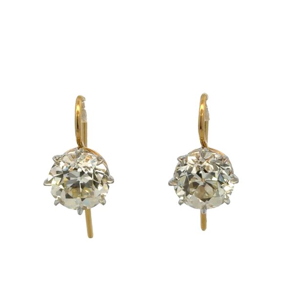 Antique Edwardian 18k Yellow Gold & Platinum 4.98 CT Old European Cut Diamond Earrings – Circa 1910s Perry's Diamonds & Estate Jewelry Charlotte, NC