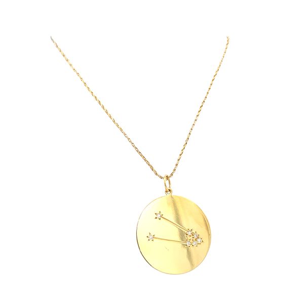 18k Yellow Gold Taurus Constellation Diamond Pendant Necklace Image 2 Perry's Diamonds & Estate Jewelry Charlotte, NC