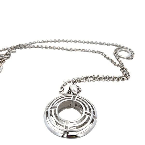 Estate Antonini Platinum Geometric Diamond Pendant Necklace – 24