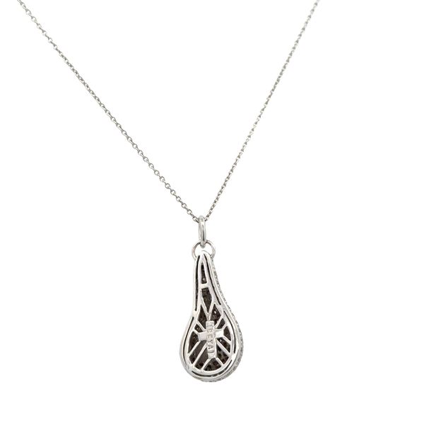 18k White Gold Diamond Teardrop Pendant Necklace – 16