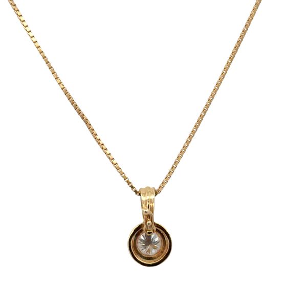 14k Yellow Gold 1.00 CT Bezel-Set Diamond Pendant Necklace – 20