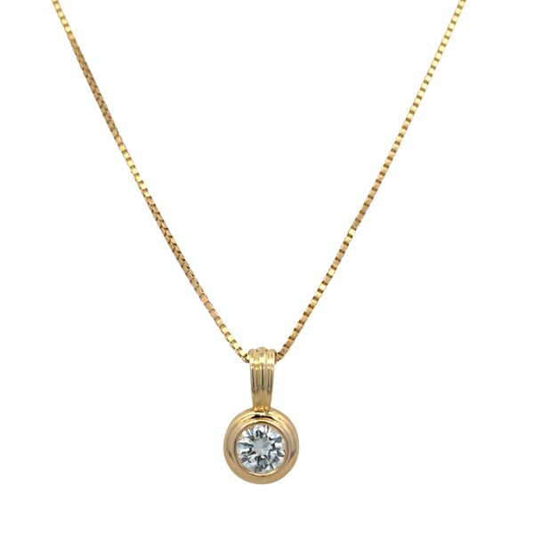 14k Yellow Gold 1.00 CT Bezel-Set Diamond Pendant Necklace – 20